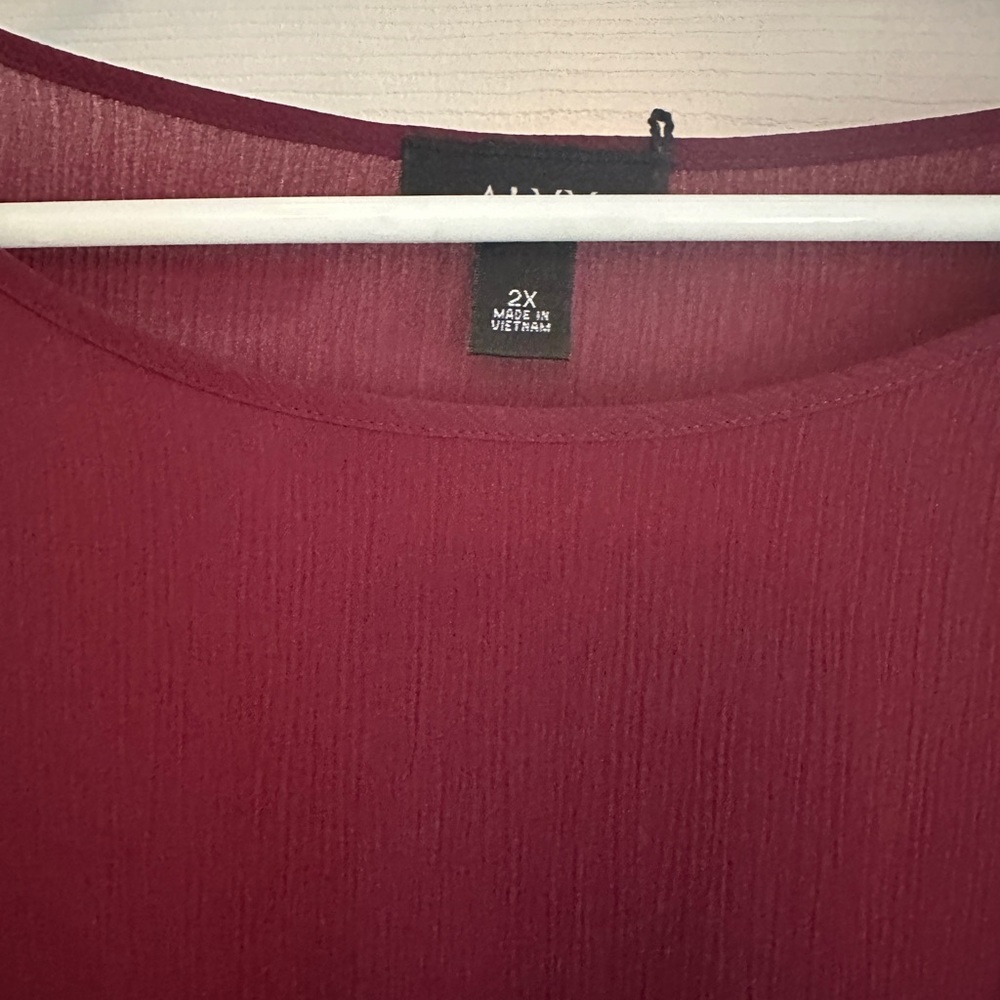 Alyx Deep Red Women's Blouse - Picture 3 of 4